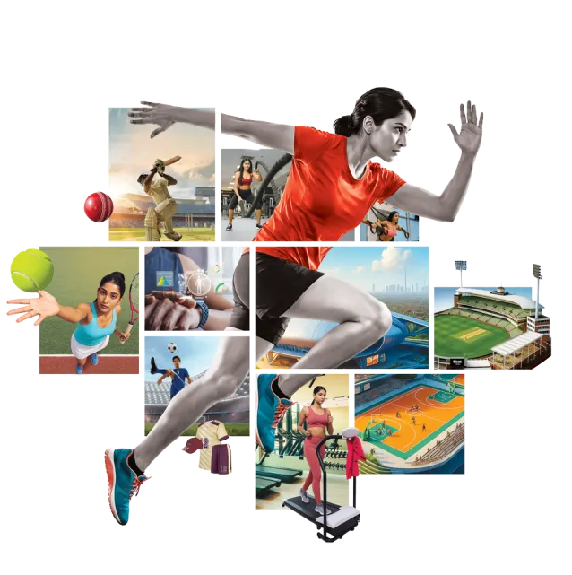 collage of different sports